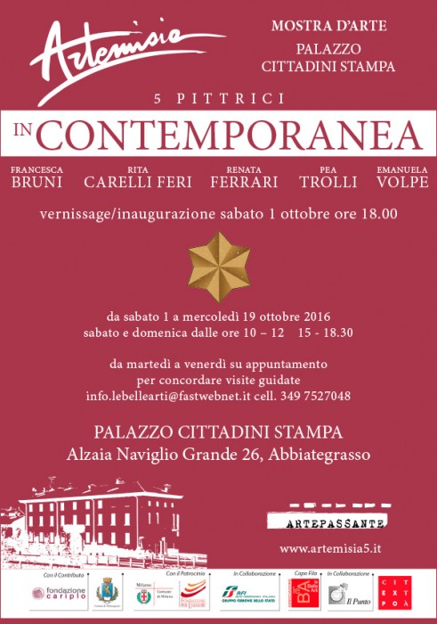 Artemisia in mostra a Palazzo Cittadini Stampa - Abbiategrasso 44 - Artemisia invito-in-contemporanea