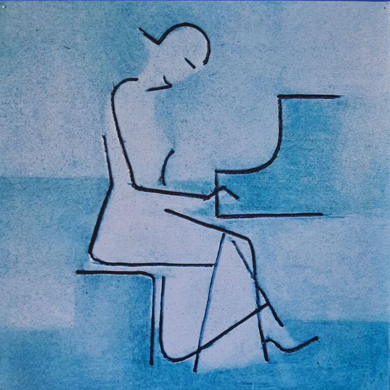 pianista tecnica mista su forexfoulard 31x31 2020 - Artemisia